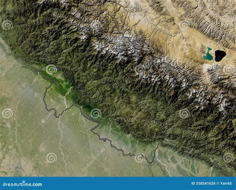 Uttarakhand India Low Res Satellite No Legend Stock Illustration