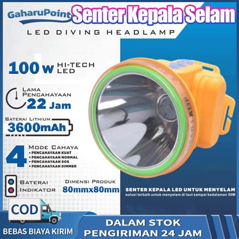 Senter Kepala Selam Kawachi W Watt Hi Tech Led Super Terang