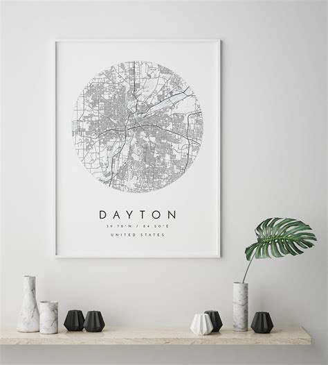 Dayton Map, Dayton, Ohio, City Map, Home Town Map, Dayton Print, Wall ...