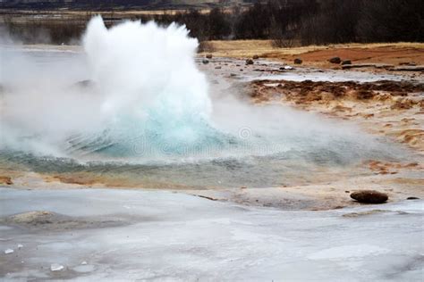 Strokkur in Iceland stock image. Image of fountain, water - 96184351