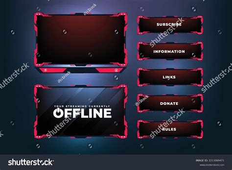 Futuristic Gaming Overlay Design Abstract Shapes Stock Vector Royalty Free 2213069471