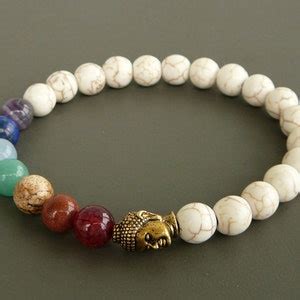 Mala Bracelet Buddha Bracelet 7 Chakra Bracelet Howlite Bracelet