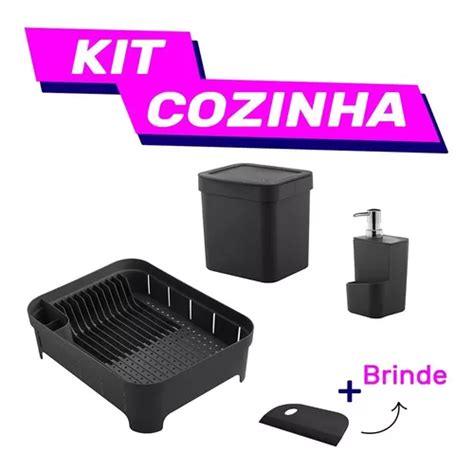 Kit Pia Lixeira Dispenser Detergente Escorredor Talher Rodo Frete Gr Tis