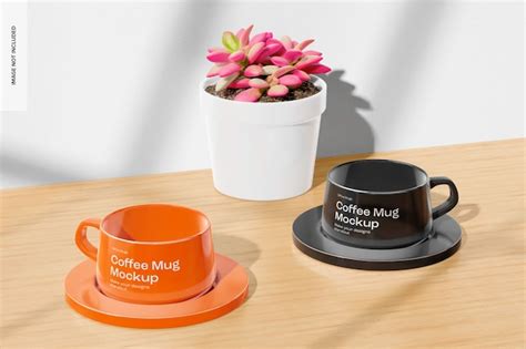 Premium Psd Office Coffee Mugs Mockup Perspective