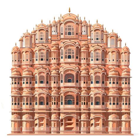 Hawa Mahal In Rajasthan Indian Illustration Realistic Premium Ai