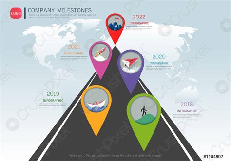 Milestone timeline infographic design - stock vector 1184807 | Crushpixel