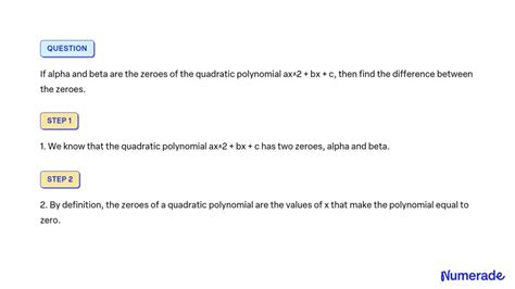 Solved If Alpha And Beta Are The Zeroes Of The Quadratic Polynomial Ax