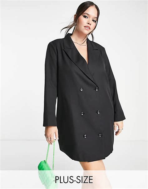 Urban Threads Plus Oversized Blazer Dress In Black Paisley Print Asos