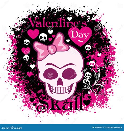 Valentines Skull With Heart Stock Illustration Illustration Of Holy