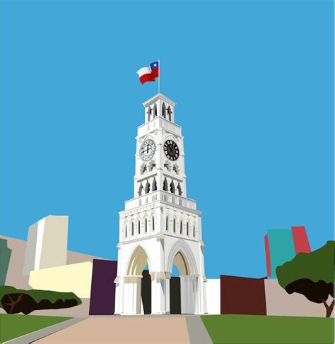 La Torre Del Reloj De Iquique Vector Premium