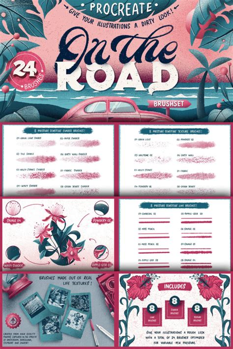 On The Road Procreate Brush Set Masterbundles