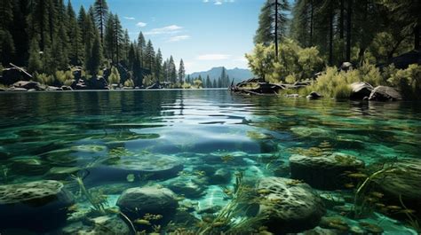 Premium AI Image | lake tahoe HD wallpaper photographic image