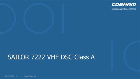 Cobham Sailor 7224 Control Unit Vhf Dsc Class A Installation Guide