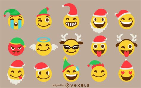 Emoji Conjunto De Navidad Descargar Vector