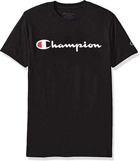 Amazon Champion Men S Classic Jersey Script T Shirt Black XL