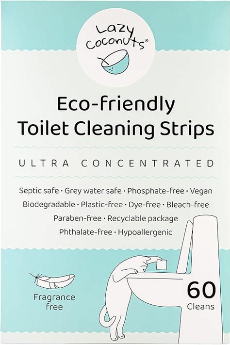 Lazy Coconuts Toilet Bowl Cleaner Strips Eco Friendly Plastic Free Package