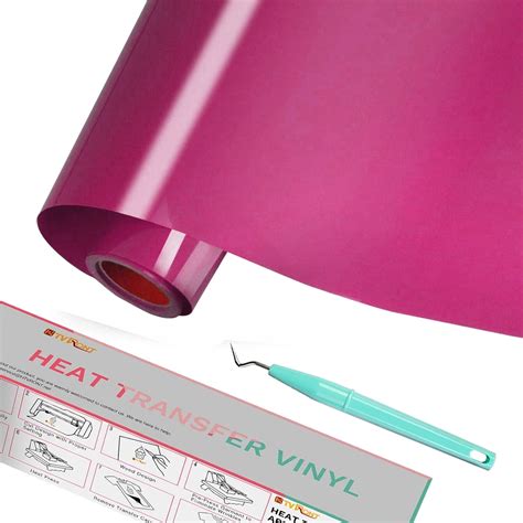 HTVRONT 12 X 25FT Rose Red HTV Vinyl Iron On Heat Transfer Vinyl For