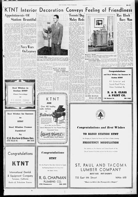 October 1948 Tacoma News Tribune Adds FM Broadcaster QZVX