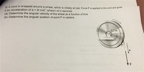 Solved A Cord Is Wrapped Around A Wheel Which Is Initially Chegg