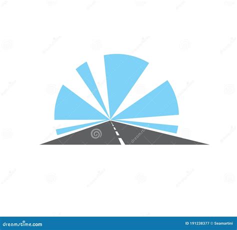 Highway Road Isolated Pathway Vector Icon Sign Stock Vector