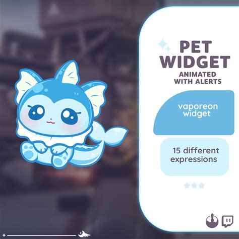 P2u Vaporeon Eevee Pet Mascot Widget Interactive Alerts Command Sweet