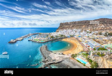 Landscape With Puerto De Mogan Gran Canaria Island Spain Stock Photo