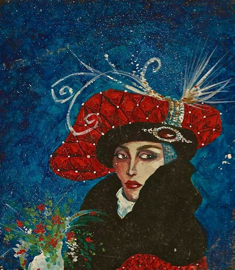 Painting Of Woman In A Red Hat Painting Woman Painting Art