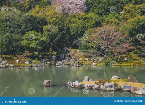 Japan Kyoto Prefecture Kyoto Sogen Pond In Tenryu Ji Temple Stock