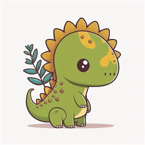 Premium AI Image | cartoon dinosaur with a spiky head and a leafy tail ...