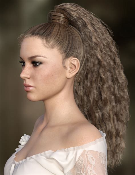 Mrl Curly Ponytail For Genesis 8 Female With Color Mixing Daz 3d