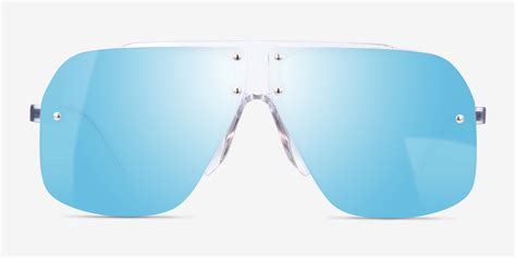 Chroma Square Clear Blue Frame Prescription Sunglasses Eyebuydirect