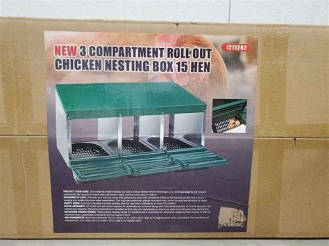 3 Compartment Roll Out Chicken Nesting Box Yorkton Auction Centre