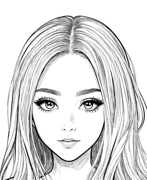 A realistic hand drawn sketch of beautiful girl illustration design art vector | Premium AI ...