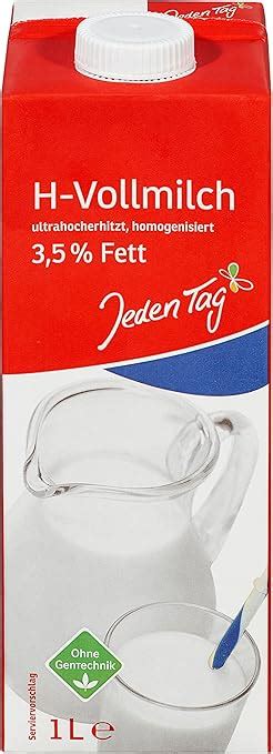 Jeden Tag H Milch Vollmilch 35 Fett 1 L Amazonde Lebensmittel