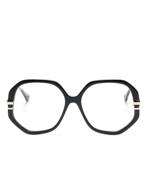 Chloé Eyewear Logo Debossed Square Frame Glasses Farfetch