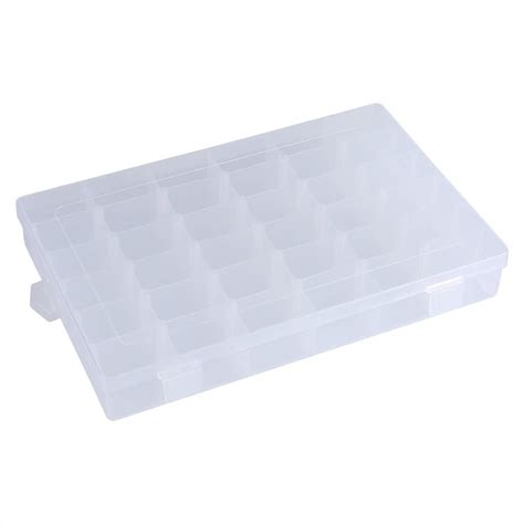 Storage Box Grid Transparent Plastic Organizer Container Adjustable