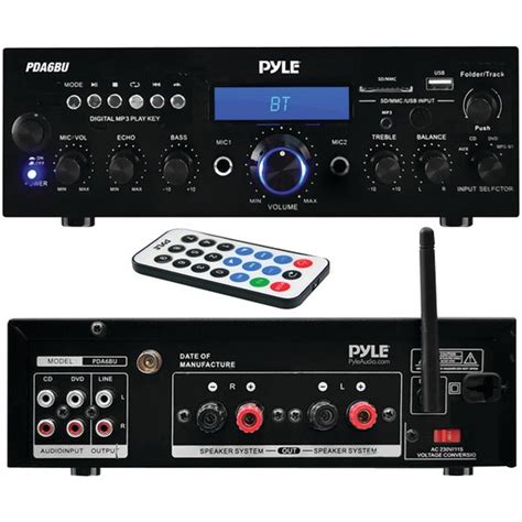 Pyle Pda6bu 200 Watt Bluetooth Stereo Amplifier Receiver With Remote C Deff Audio