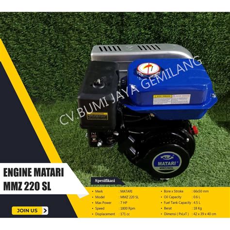 Jual Mesin Penggerak Serbaguna Engine Matari Mz Sl Shopee Indonesia