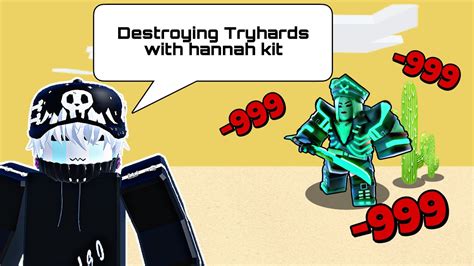 Destroying TRYHARDS With HANNAH Kit While Its FREE Roblox Bedwars