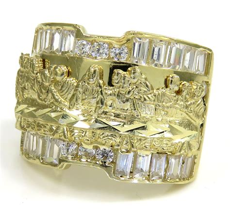 Buy 10k Yellow Gold The Last Supper Cz Ring 300ct Online At So Icy Jewelry