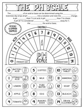 Acids And Bases PH Scale Doodle Notes Activity Acids Bases Worksheet