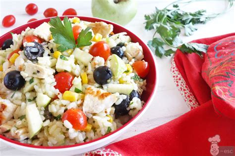 Ensalada De Arroz F Cil Y Sana Con Pollo Y Manzana El Saber Culinario