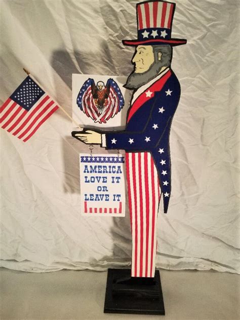 Patriotic Uncle Sam Flag Holder Custom Signs Vintage Yard Etsy