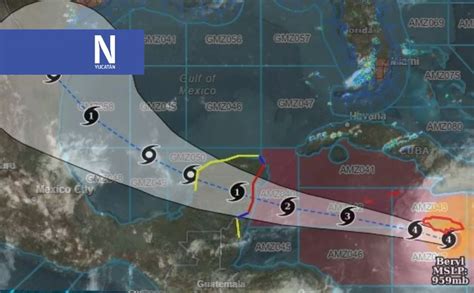 Estos son los municipios de Yucatán que podría afectar Beryl a su paso