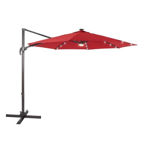 JOYESERY 11 Ft Round Cantilever LED Umbrella For Your Outdoor Space