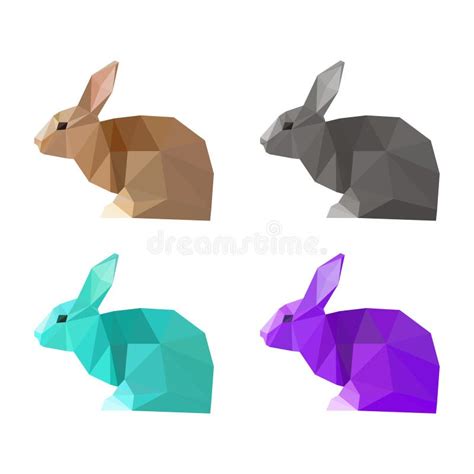 Геометрический комплект кролика Иллюстрация вектора - иллюстрации ...