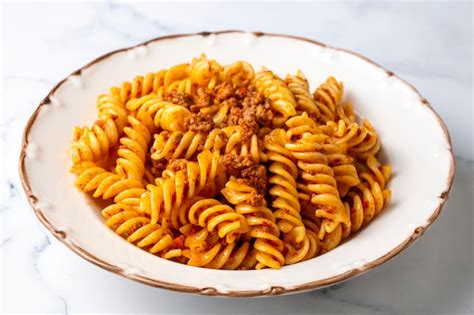 Premium Photo Fusilli Pasta Spiral Or Spirali Pasta With Tomato