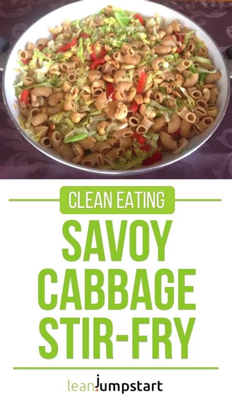 Savoy Cabbage Stir-Fry with Whole Grain Pasta - Quick and Easy