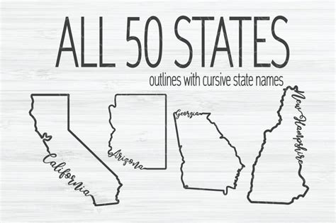 All 50 States Outline SVG Bundle. United States Svg. US Outlines Svg ...