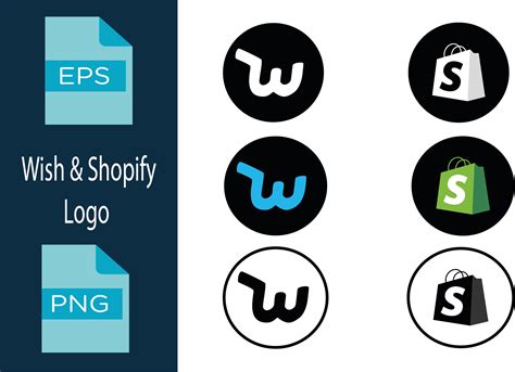 Wish Logo & Shopify Logo Graphic by BONBON · Creative Fabrica